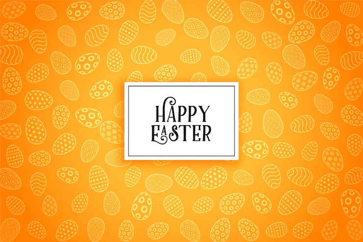 Vector Gratis happy easter eggs yellow pattern background