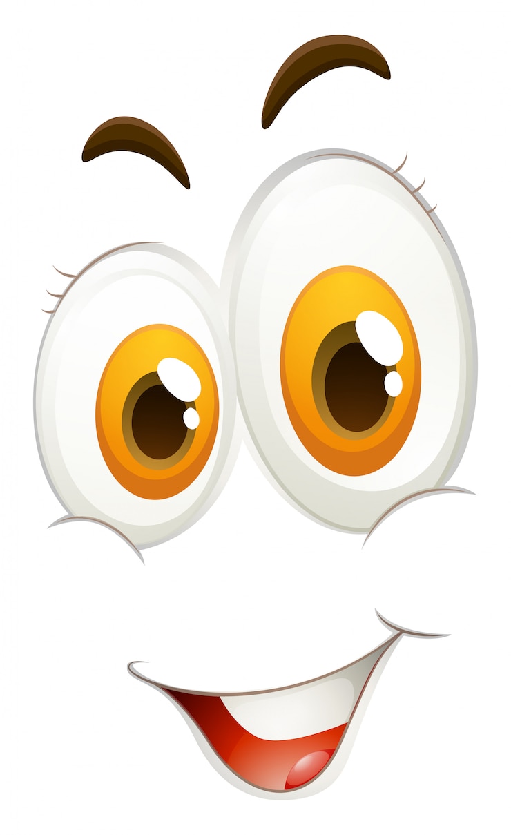 Vector Gratis happy facial expression on white