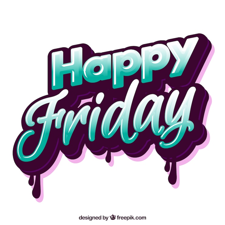 Vector Gratis happy friday lettering
