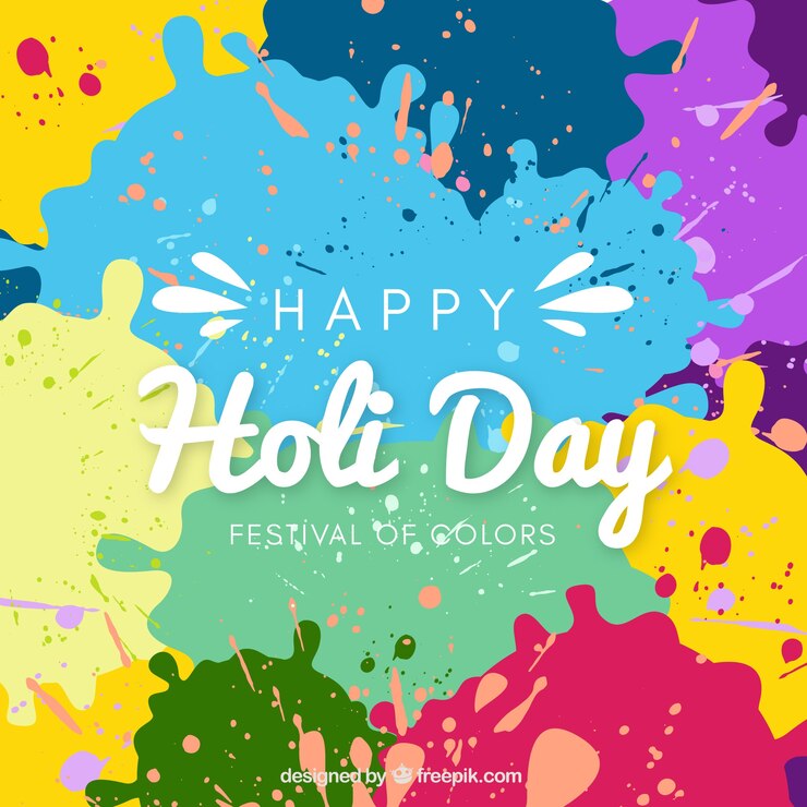 Vector Gratis happy holi background with lettering