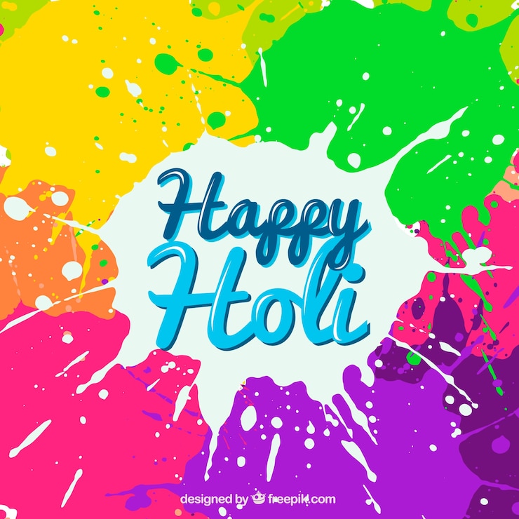 Vector Gratis happy holi background with lettering
