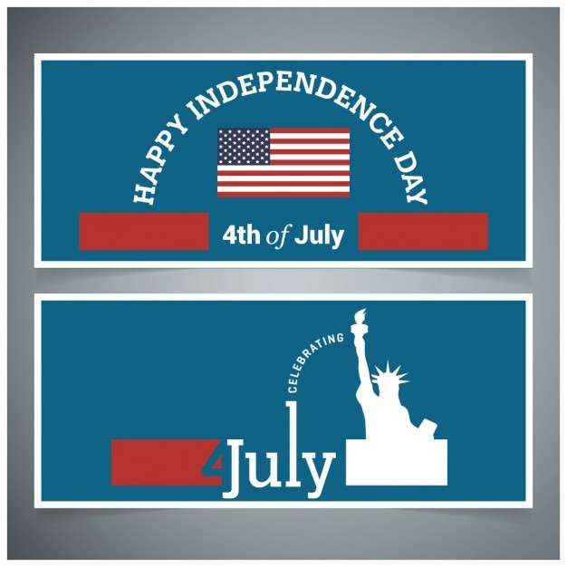 Vector Gratis happy independence day 4th july banner set