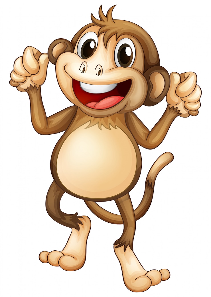 Vector Gratis happy monkey dancing alone