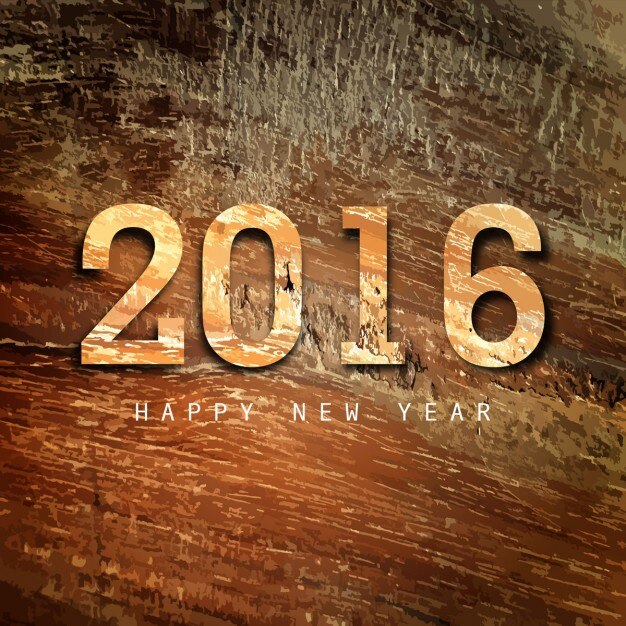 Vector Gratis happy new year 2016 wood texture background