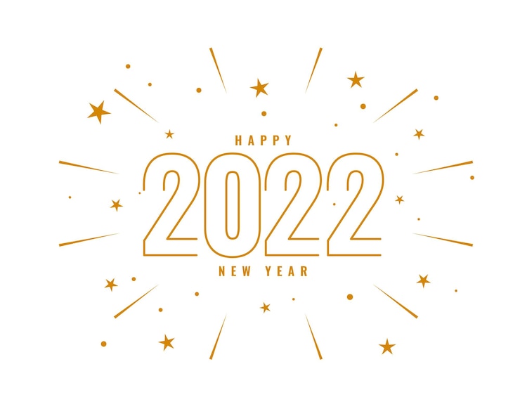 Vector Gratis happy new year 2022 line style celebration background