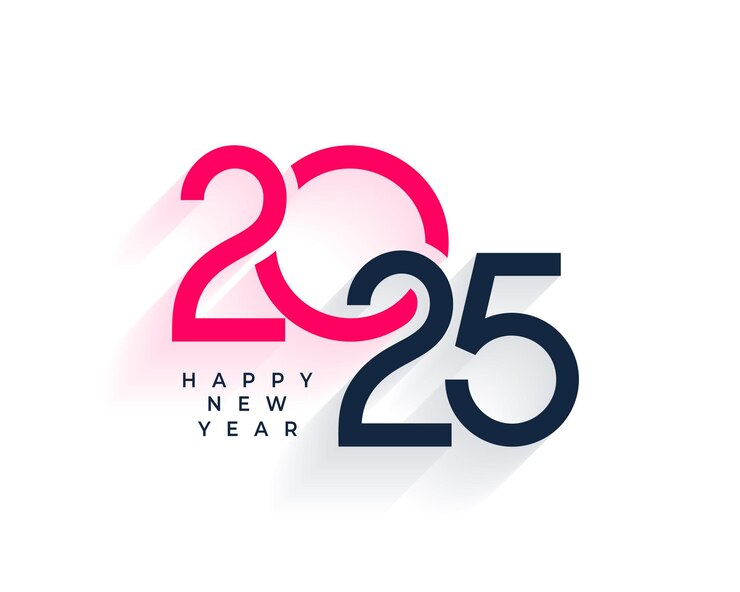 Vector Gratis happy new year 2025 card in modern style