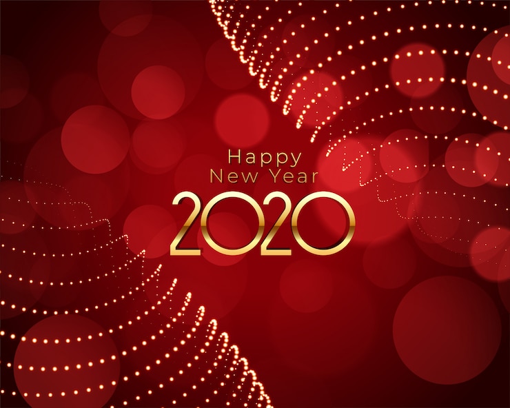 Vector Gratis happy new year red and gold beautiful background