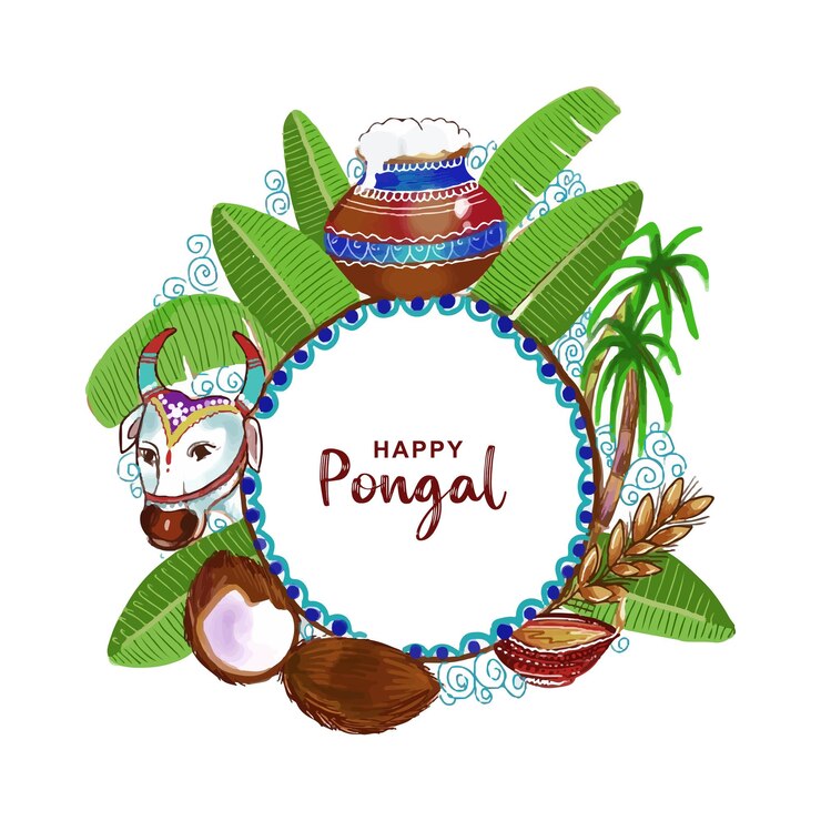 Vector Gratis happy pongal holiday harvest festival celebration card background