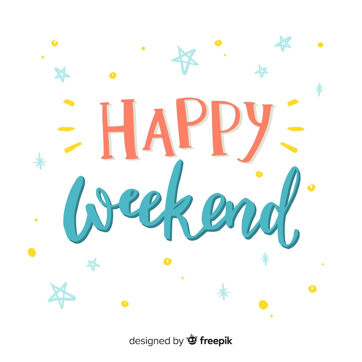 Vector Gratis happy weekend lettering background