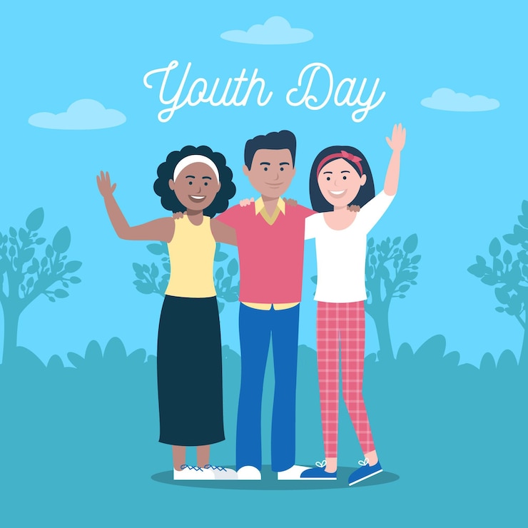Vector Gratis happy youth day friends together