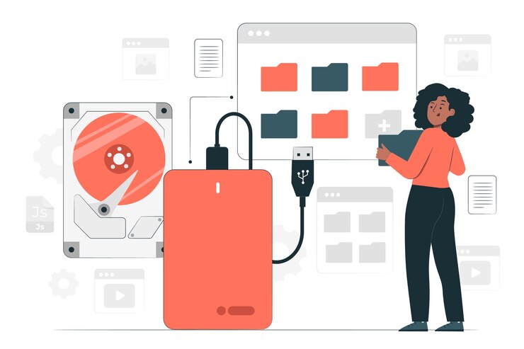 Vector Gratis hard drive concept illustration