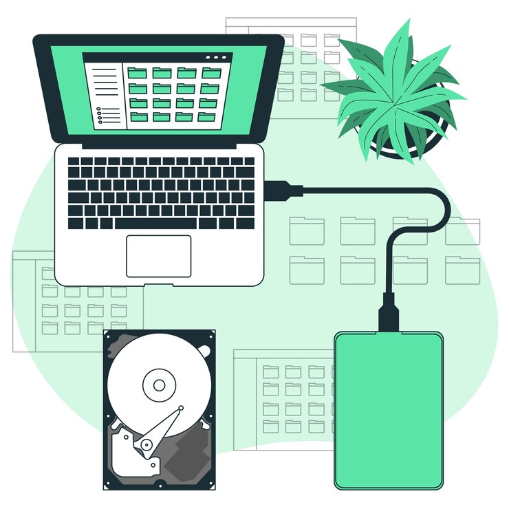 Vector Gratis hard drive concept illustration