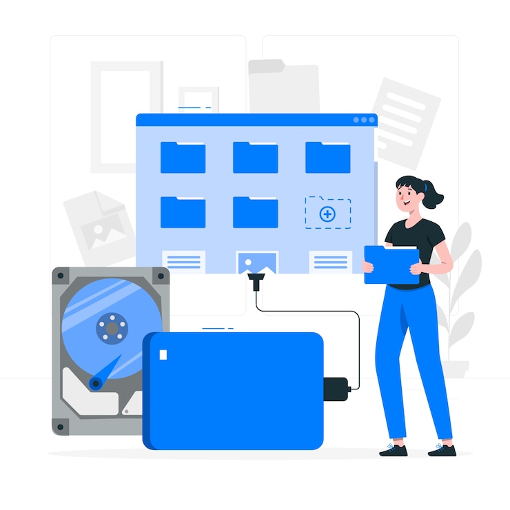 Vector Gratis hard drive concept illustration