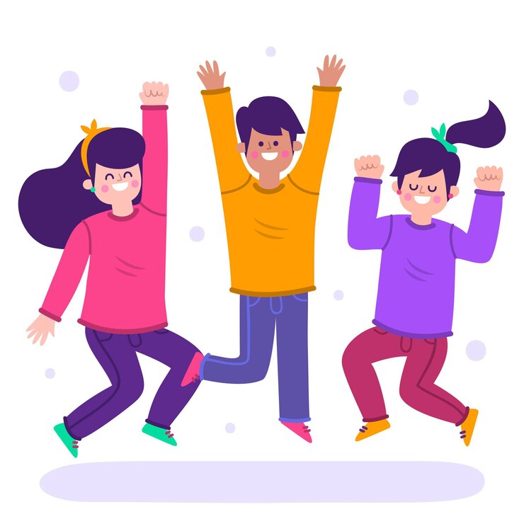 Vector Gratis hari pemuda desain datar dengan orang-orang yang melompat
