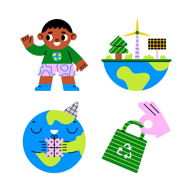 Vector Gratis harmony earth stickers collection