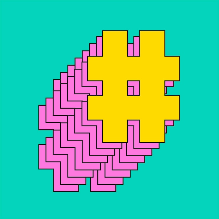 Vector Gratis hashtag symbol layered 3d vector font