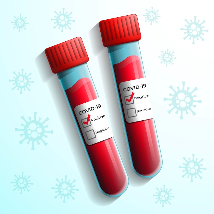 Vector Gratis hasil positif tes darah coronavirus
