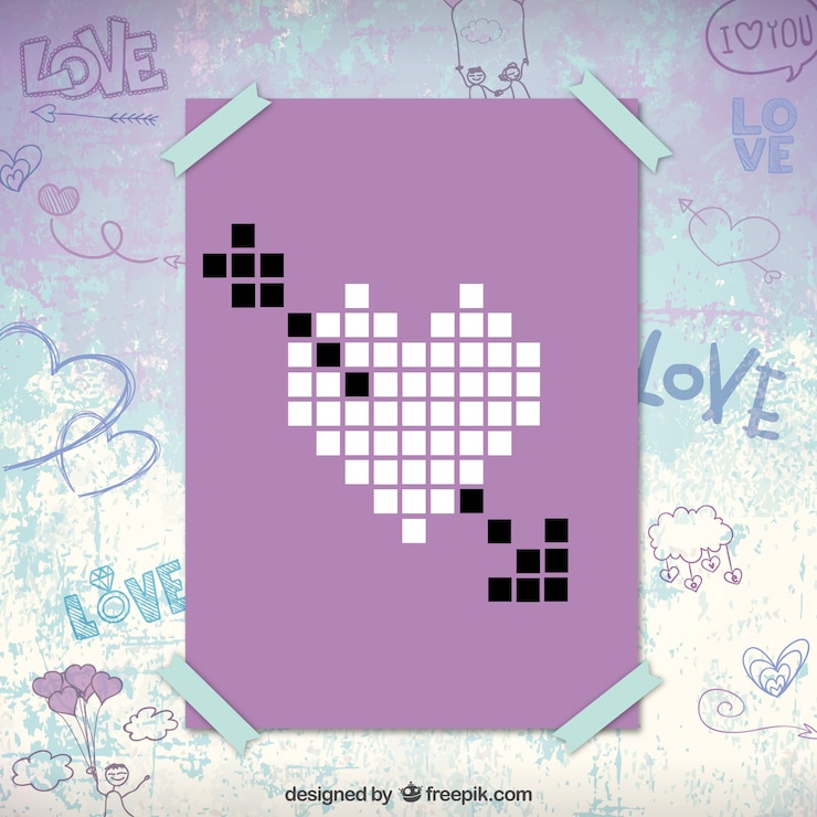 Vector Gratis hati mosaik grunge