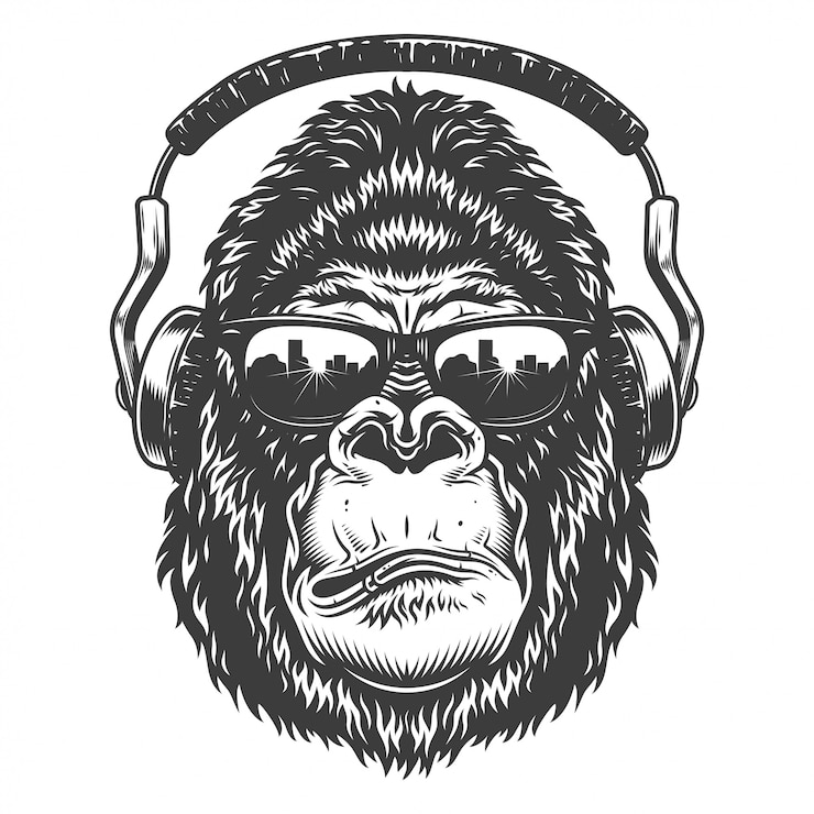 Vector Gratis head of gorilla