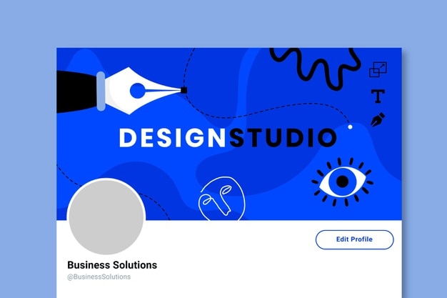 Vector Gratis header media sosial desain monocolor digambar tangan