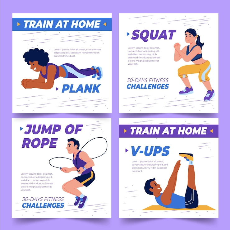 Vector Gratis health and fitness instagram posts collection
