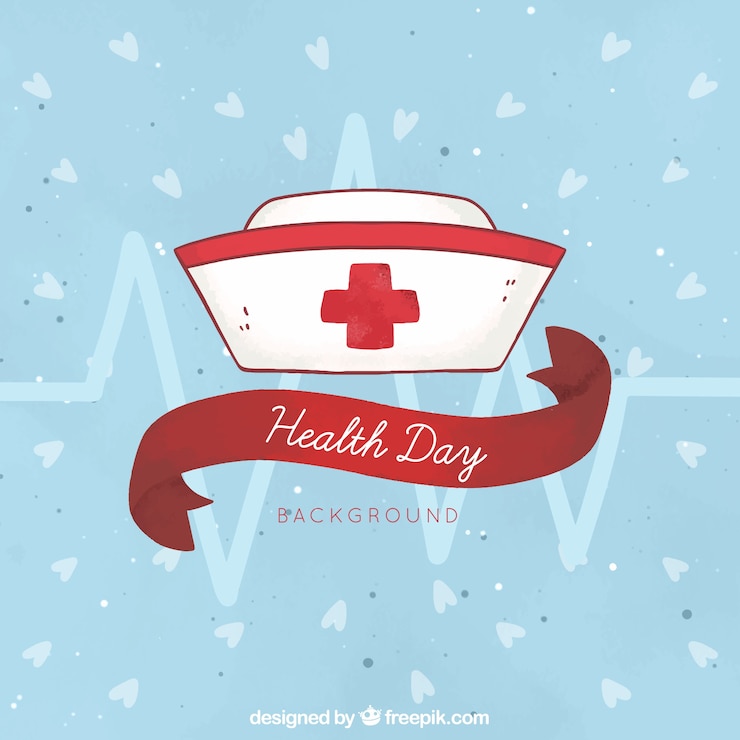 Vector Gratis health day background with red ribbon