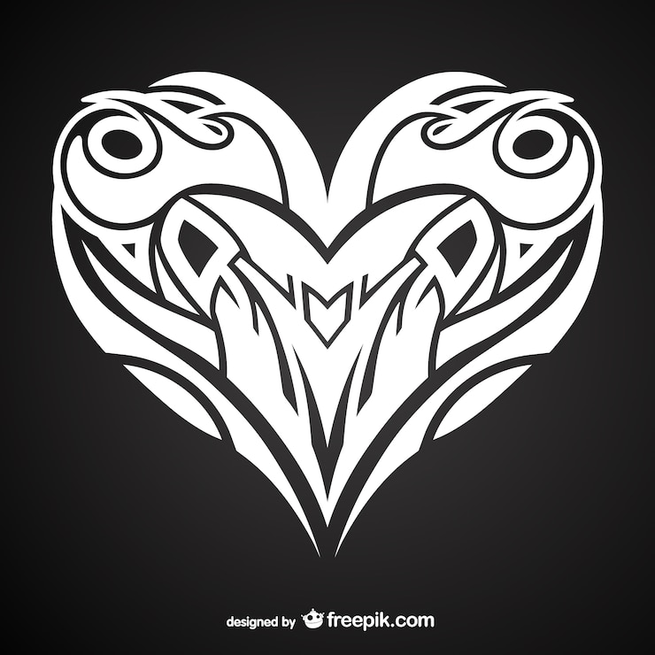 Vector Gratis heart tattoo design 