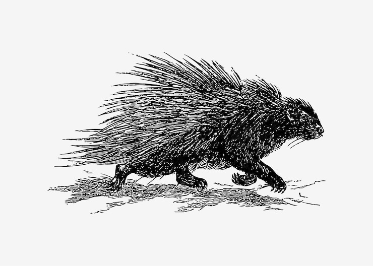 Vector Gratis hedgehog in vintage style
