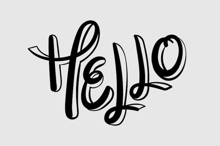 Vector Gratis hello greeting message typography vector