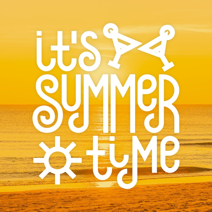 Vector Gratis hello summer lettering message design