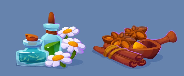 Vector Gratis herbal medicine ingredients set