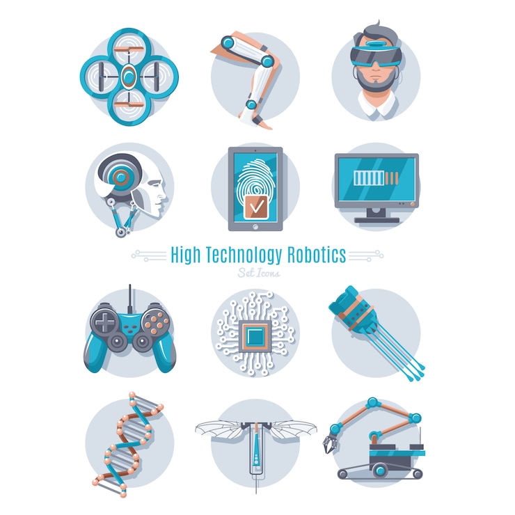 Vector Gratis hi-tech robotics set
