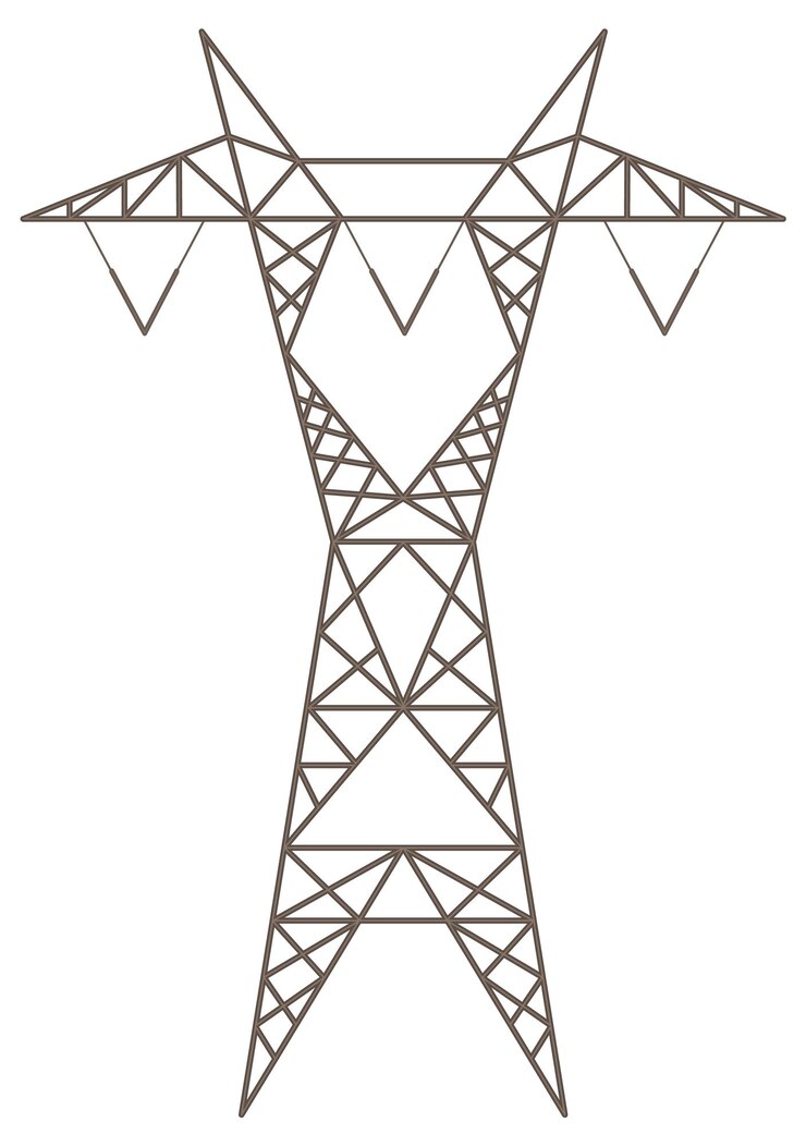 Vector Gratis high voltage electric pylon on white background
