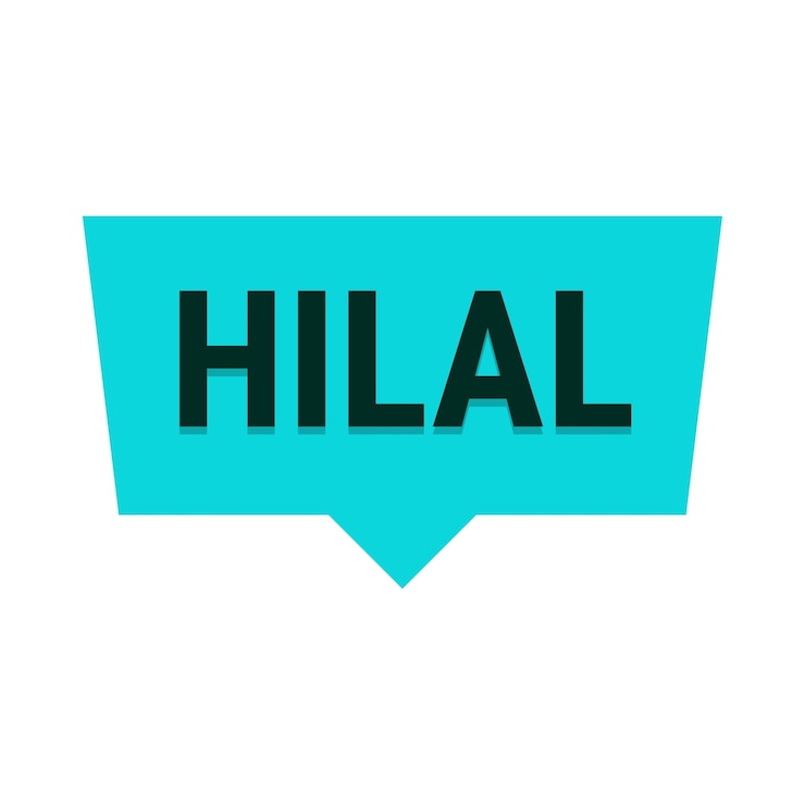 Vector Gratis hilal sighting turquoise vector callout banner with information on the crescent moon