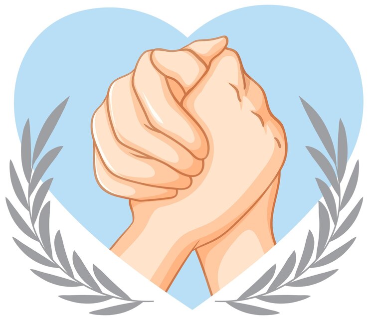 Vector Gratis holding hands with olive leaves