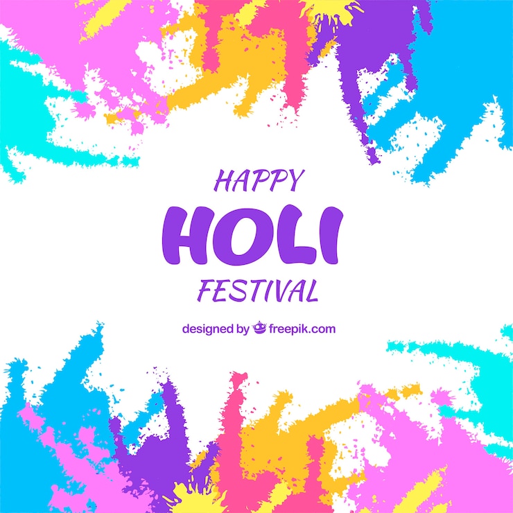 Vector Gratis holi festival background in flat design