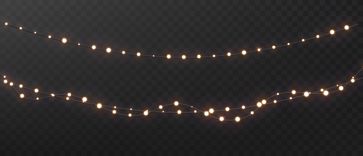 Vector Gratis holiday lights garland isolated on dark background christmas string lights realistic