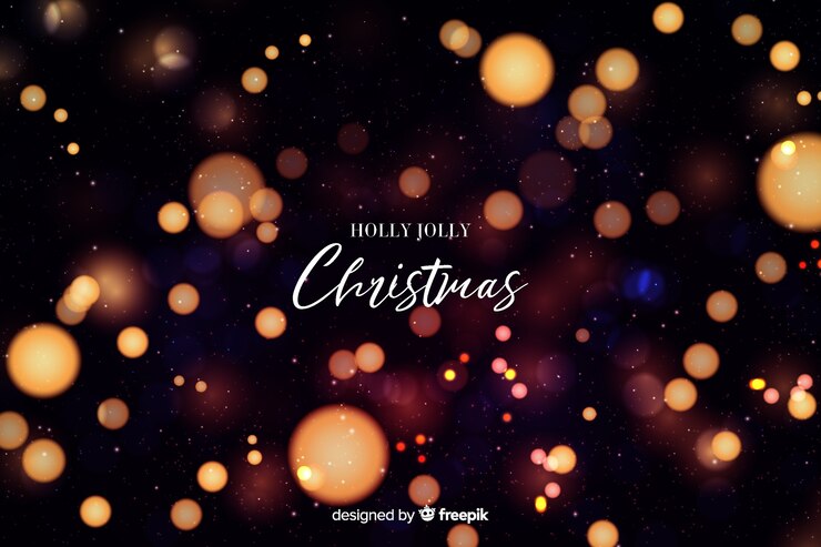 Vector Gratis holly jolly christmas bokeh background
