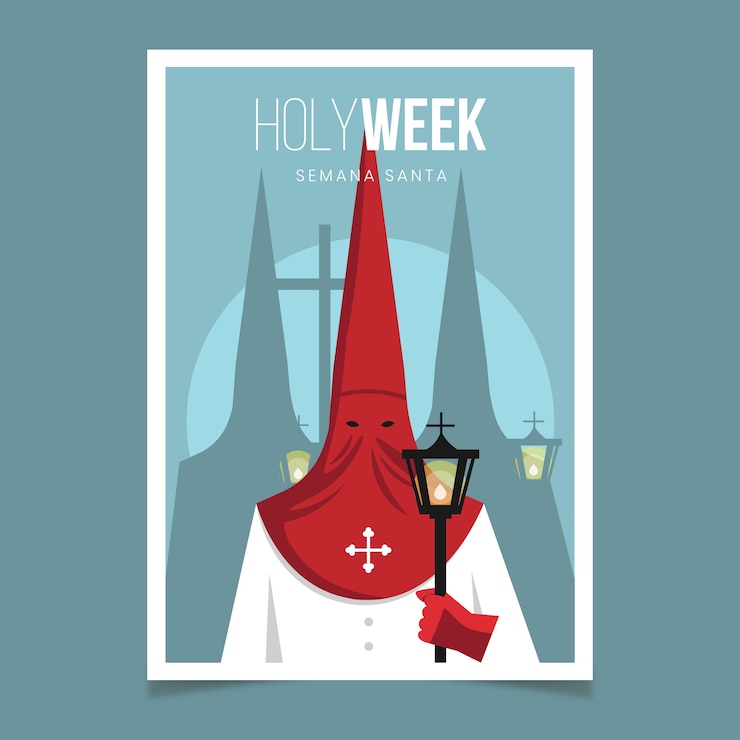 Vector Gratis holy week poster template theme