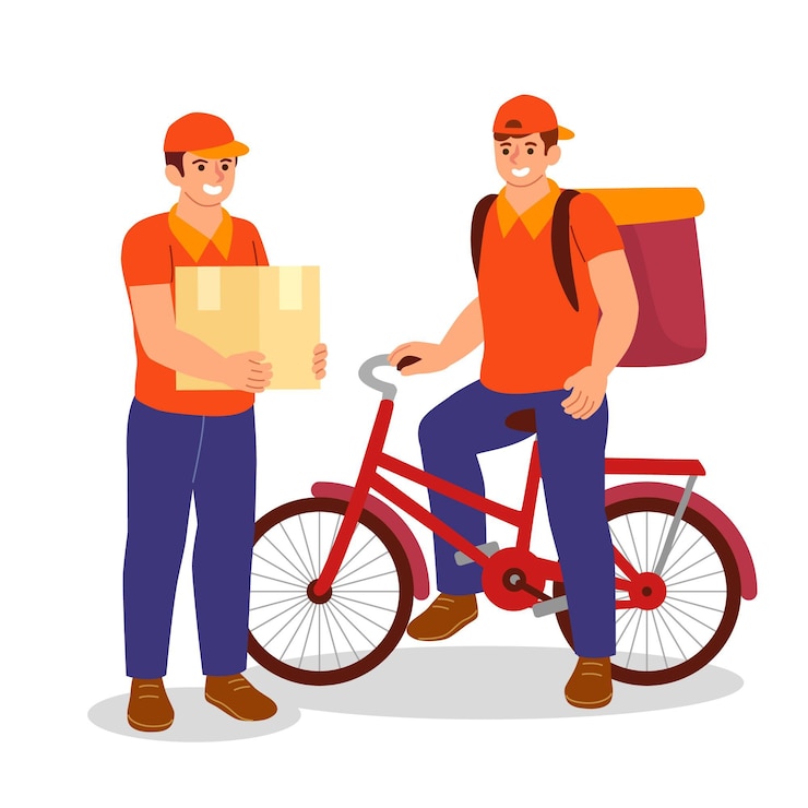 Vector Gratis home delivery worker pack