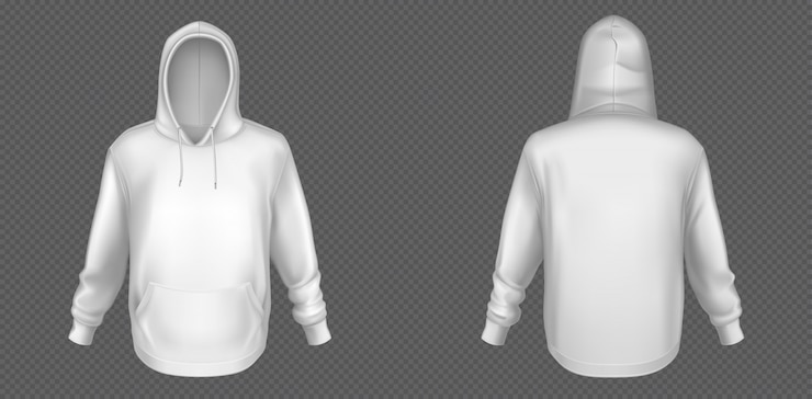 Vector Gratis hoody, white sweatshirt mock up front and back set