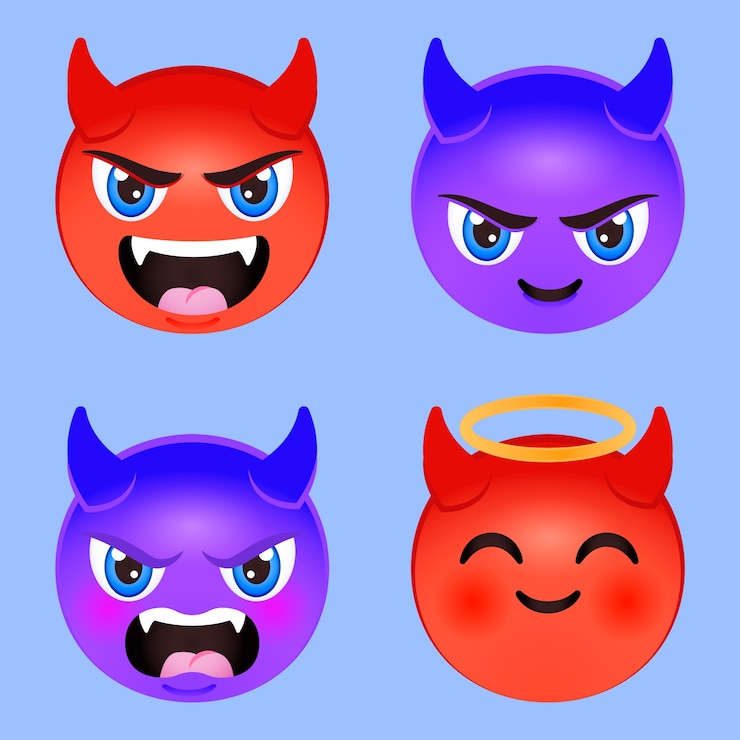 Vector Gratis horns emoji illustration