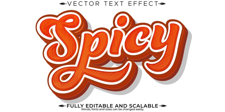 Vector Gratis hot sauce text effect editable chili and pepper text style