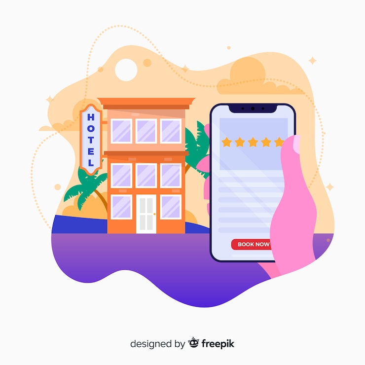 Vector Gratis hotel booking concept in flat style