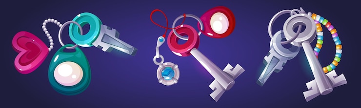 Vector Gratis house keychain vector home door key with ring