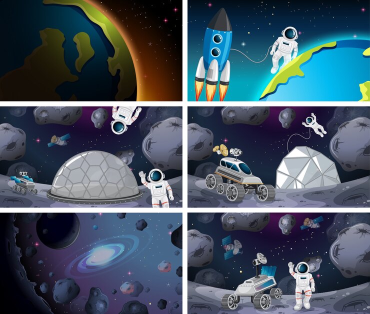Vector Gratis huge space scene set