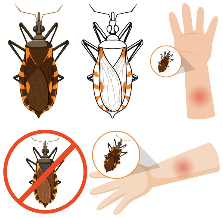 Vector Gratis human arm swollen from kissing bug bite