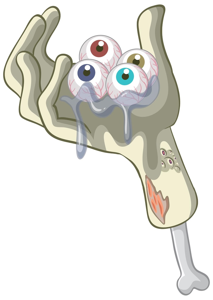 Vector Gratis human eyes in zombie hand