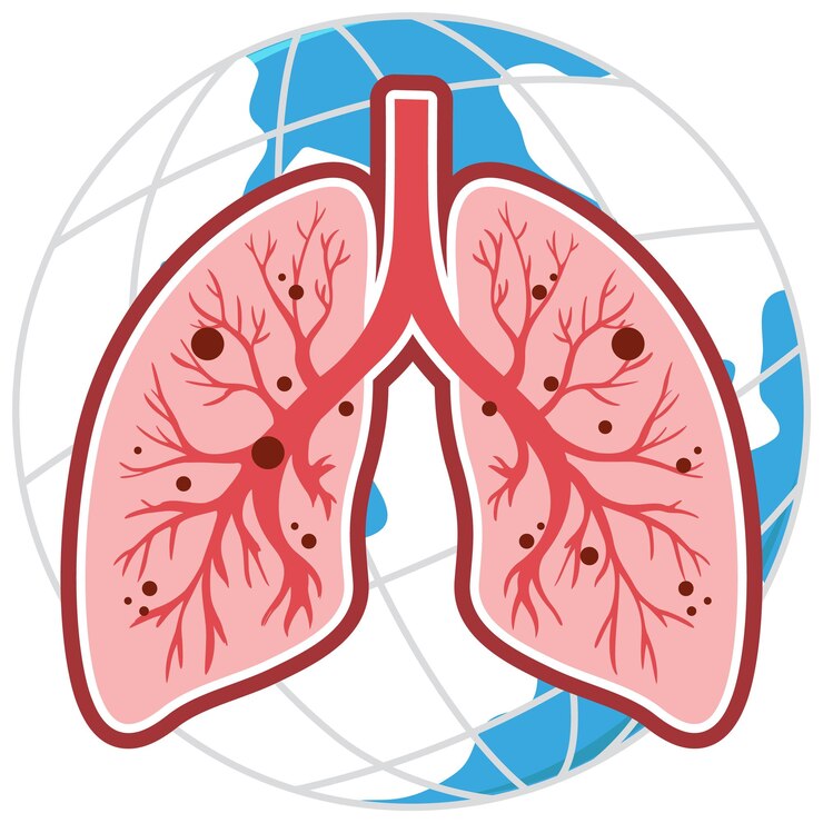 Vector Gratis human lungs on earth globe