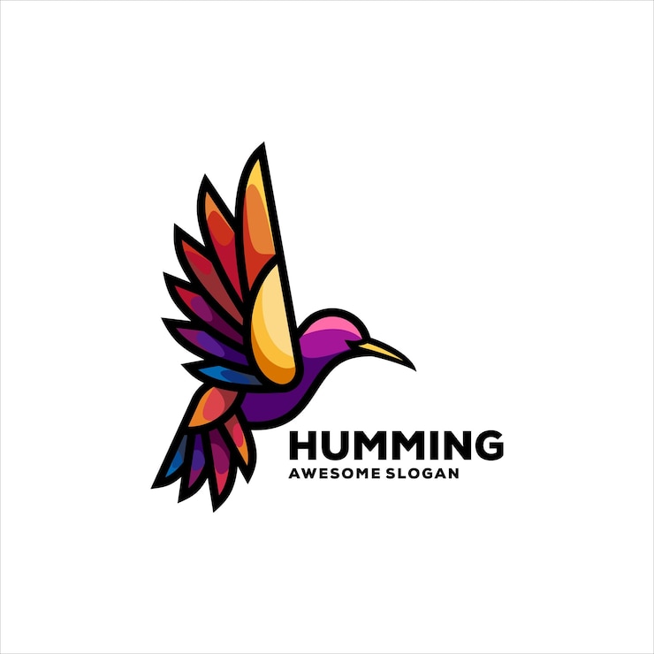 Vector Gratis humming bird mascot illustration logo design